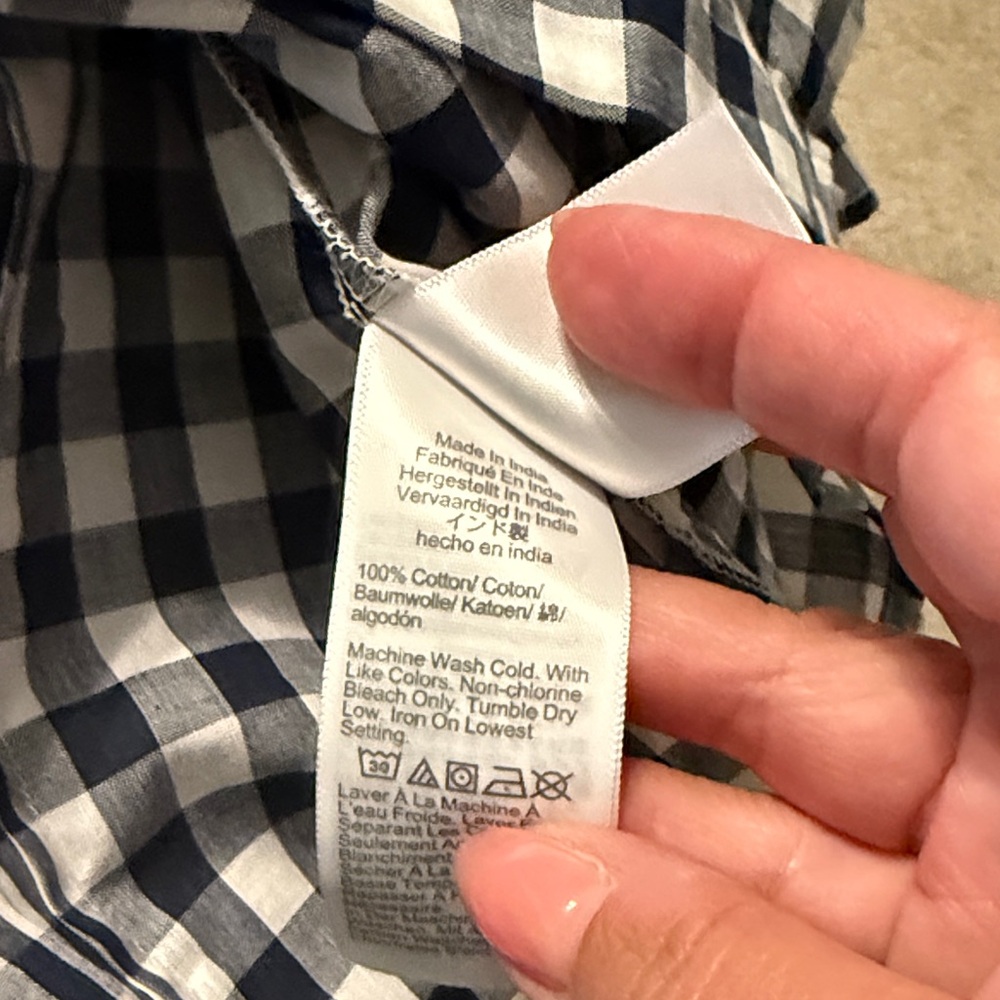J. Crew Women's Blue and White Plaid Shirt - Picture 2 of 4